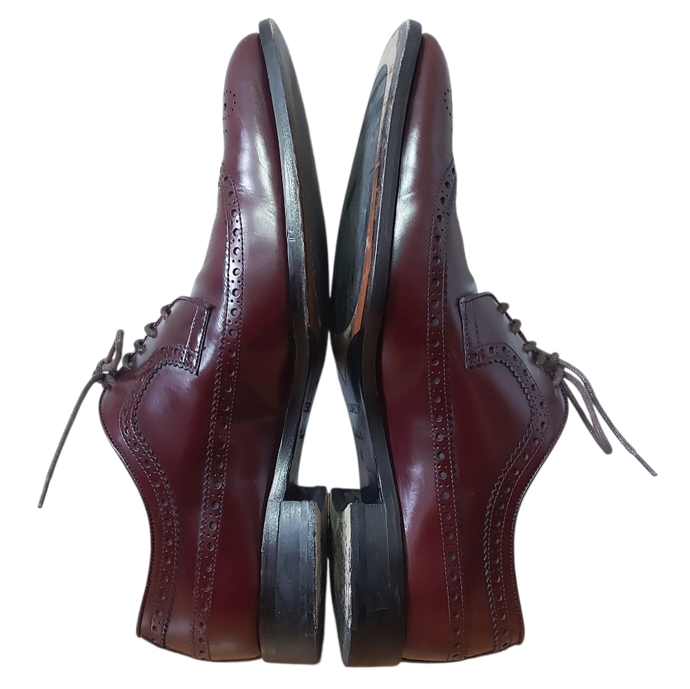 DSquared2 Men Burgundy Brogue Oxfords Size 40 EU Wingtip Claasic Dress Shoes - Picture 5 of 12